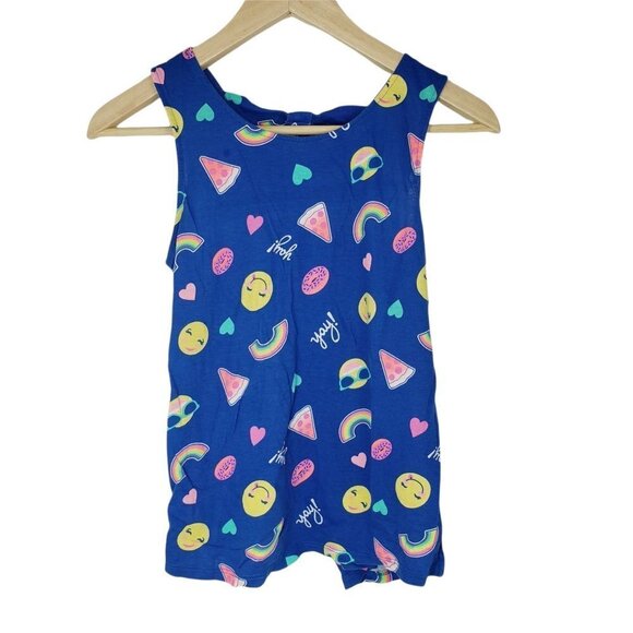 SO Blue Tank Top Pizza Donuts Rainbows Hearts Girl's size 14 - Picture 5 of 5